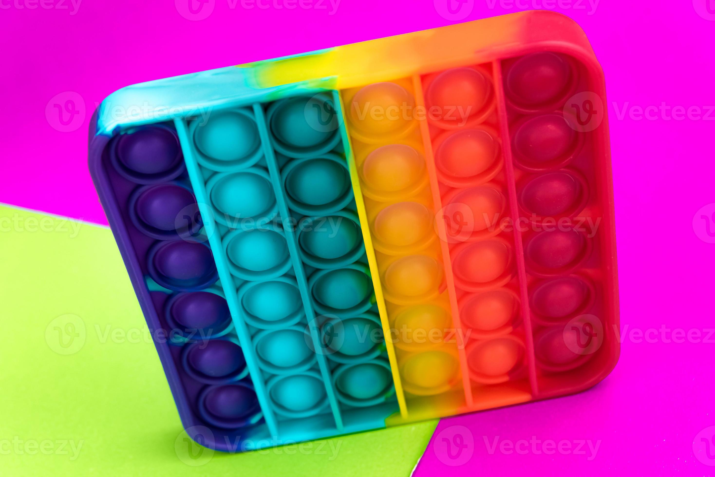 fidget pop it toy cor do arco-íris, anti-stress, divertido e educacional foto