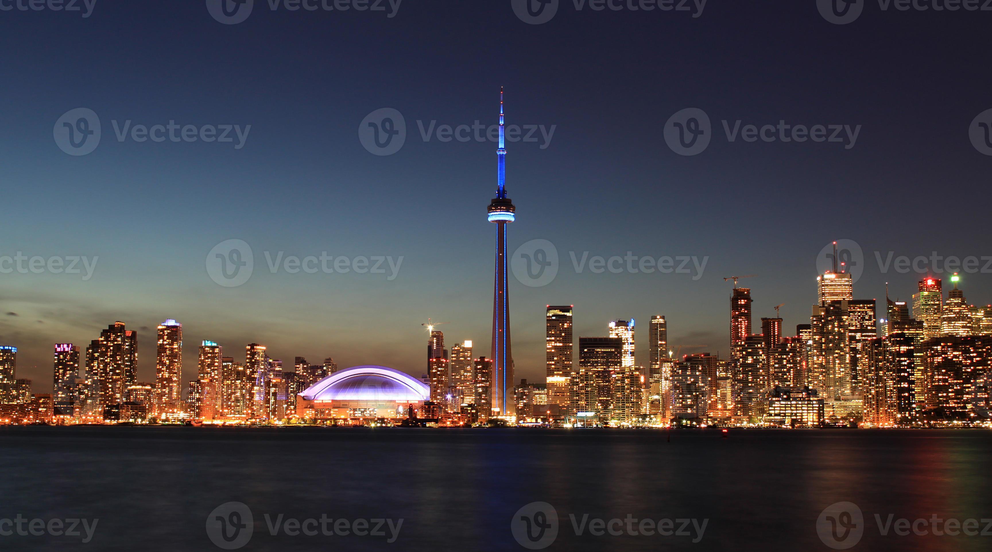skyline de toronto à noite, canadá foto