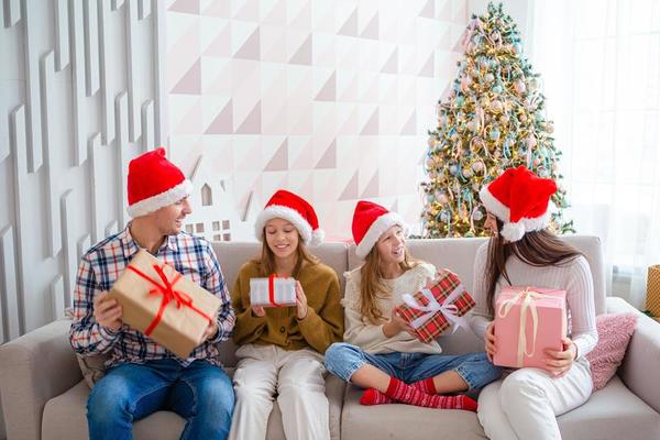 imagem de família feliz comemorando o natal 1249961 Foto de stock no  Vecteezy