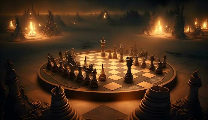antigo xadrez peças em tabuleiro de xadrez. fantástico campo de batalha. ai  gerado 25529849 Foto de stock no Vecteezy