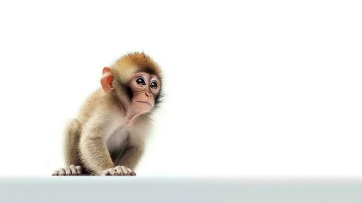 Foto de Macaco Branco e mais fotos de stock de Agachando-se - Agachando-se,  Branco, Contemplação - iStock