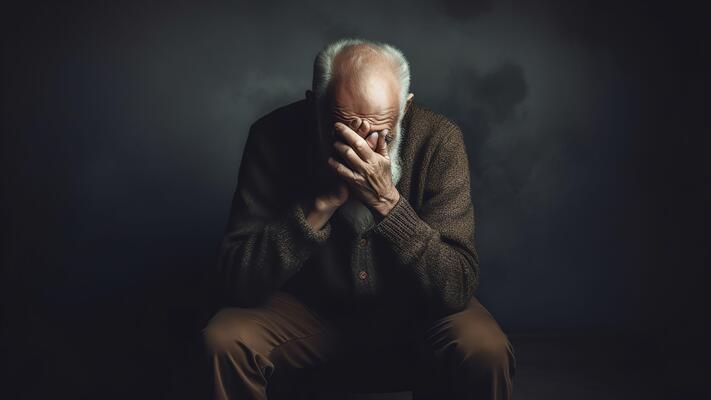 Homem sozinho triste indo a algum lugar generativo ai