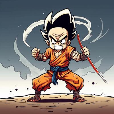 Personagem de desenho animado goku gerado por ia