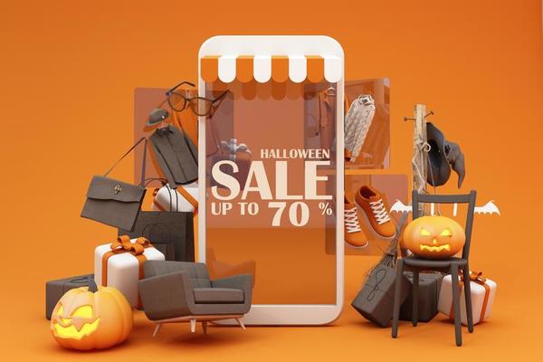 Abóbora De Halloween Com Cara Assustadora 3d Render Imagem