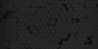 textura de fundo hexagonal escuro, preto, ilustração 3d foto