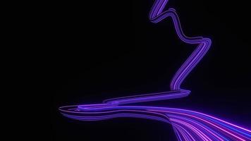 3d renderização de néon iluminado e luz brilhando na cena escura. linhas em movimento de luz de velocidade. fundo de néon de iluminação colorido simples abstrato. foto