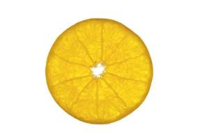 fruta laranja suculenta fatiada fresca sobre fundo branco - textura de fruta laranja tropical para uso de fundo foto