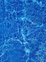 desfocar a água azul turva brilhando no mar. fundo de detalhe de água ondulada. a superfície da água no mar, fundo do oceano. onda de água sob o fundo de textura do mar. foto