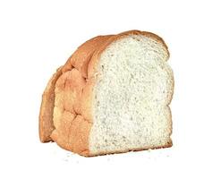 pão fatiado isolado no fundo branco foto