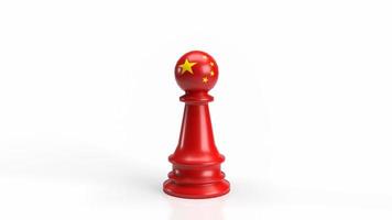 o xadrez chinês vermelho sobre fundo branco para renderização em 3d de conceito de negócios foto