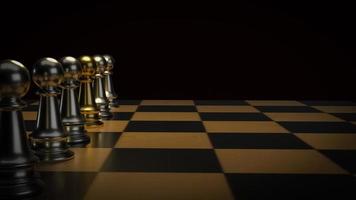 o xadrez de ouro e xadrez de prata para renderização 3d de conceito de negócios foto