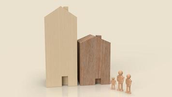 o brinquedo doméstico e a família de figuras para construção ou renderização em 3d de conteúdo de propriedade foto
