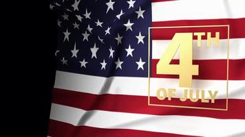 texto de ouro 4 de julho na bandeira da américa para renderização em 3d de conteúdo de férias foto