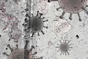 texturas antigas de pedra e rocha com alguma visualização de vírus fóssil de vírus foto