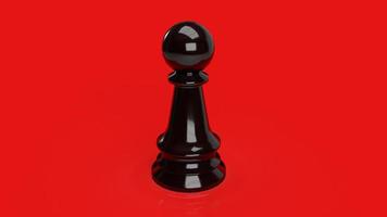 o xadrez preto sobre fundo vermelho para negócios ou conceito abstrato renderização em 3d foto