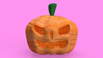 abóbora halloween em fundo rosa para renderização em 3d de conceito de férias foto