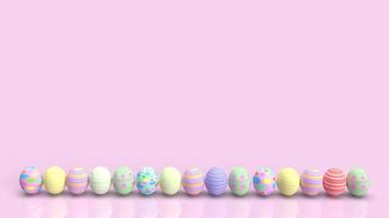 a imagem plana de ovos de páscoa para o conceito de feriado do dia de páscoa renderização em 3d foto