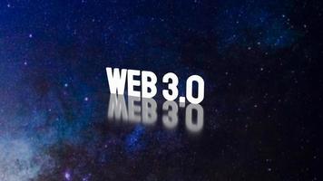 o texto da web 3.0 para renderização em 3d do conceito de tecnologia foto