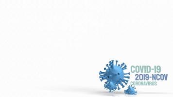 o vírus azul em fundo branco para renderização 3d de conteúdo médico e científico foto