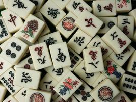o mahjong é imagem de vista superior do jogo de tabuleiro chinês foto