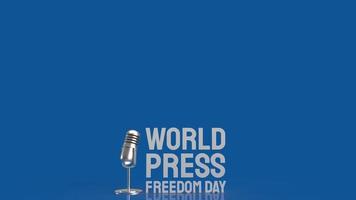 o texto branco do dia mundial da liberdade de imprensa para renderização em 3d de conteúdo de férias foto
