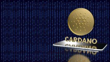 as moedas cardano ou ada para moeda criptográfica ou conceito de tecnologia renderização em 3d foto