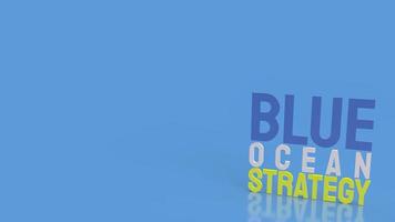 a palavra de estratégia do oceano azul para renderização em 3d de conteúdo de negócios. foto