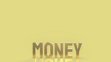 texto de ouro de dinheiro para renderização 3d de conteúdo de negócios. foto