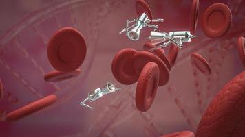 a célula do sangue e nano bot para sci ou educação conceito renderização em 3d foto