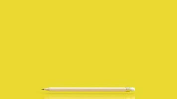 lápis sobre fundo amarelo para educação ou conceito criativo renderização em 3d foto