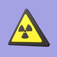 ícone de sinal de radiação 3d estilizado foto