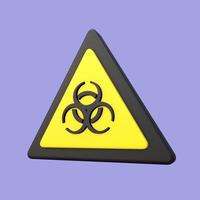 ícone de sinal de risco biológico 3d estilizado foto