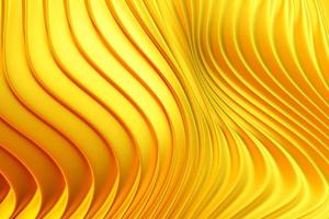 Ilustração 3D de linhas de cores brilhantes amarelas. fundo de geometria de tecnologia.