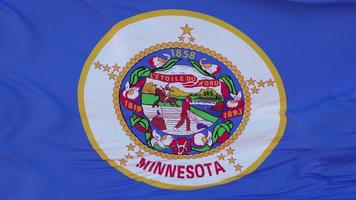 bandeira do estado de minnesota, região dos estados unidos, balançando ao vento. ilustração 3D foto