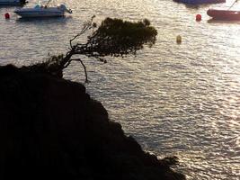 mar azul e céu azul da costa brava catalã, espanha foto