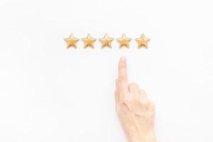 conceito de feedback de experiência do cliente cinco estrelas foto