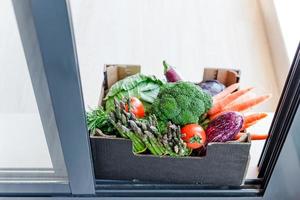 caixa de legumes entrega sem contato segura foto