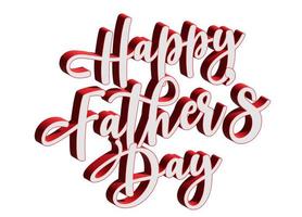 Happyfather'sday 3d texto reto com vermelho e branco foto