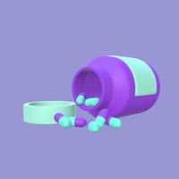 ilustração de medicamento derramado 3d estilizado foto