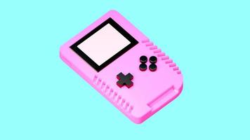 gameboy retrô rosa isométrico 3d foto