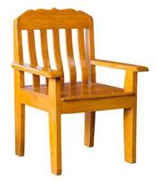 cadeira de madeira isolada em branco foto