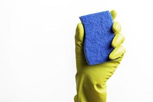 esponja de limpeza azul foto