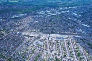 vista aérea da propriedade residencial de luton, cidade da inglaterra, reino unido foto