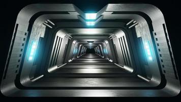 3d renderização salão de túnel de néon futurista vazio foto