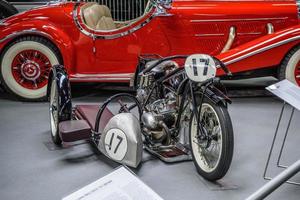 sinheim, alemanha - mai 2022 sidecar moto preta motocicleta bmw r 47 renngespann 1927 foto