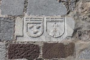 símbolos de cavaleiro no castelo de bodrum foto