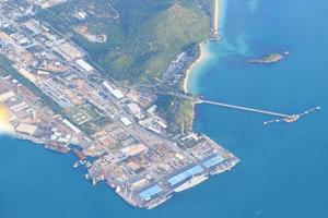 vista aérea do porto de durban, sattahip tailândia foto