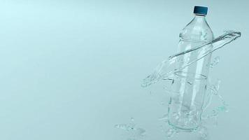 garrafa de plástico para renderização 3d conceito eco. foto