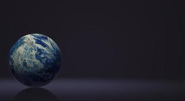 renderização 3d do planeta azul para o dia da terra e conteúdo ecológico. foto