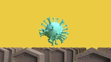 lápide e vírus para renderização em 3d de conteúdo de coronavírus. foto